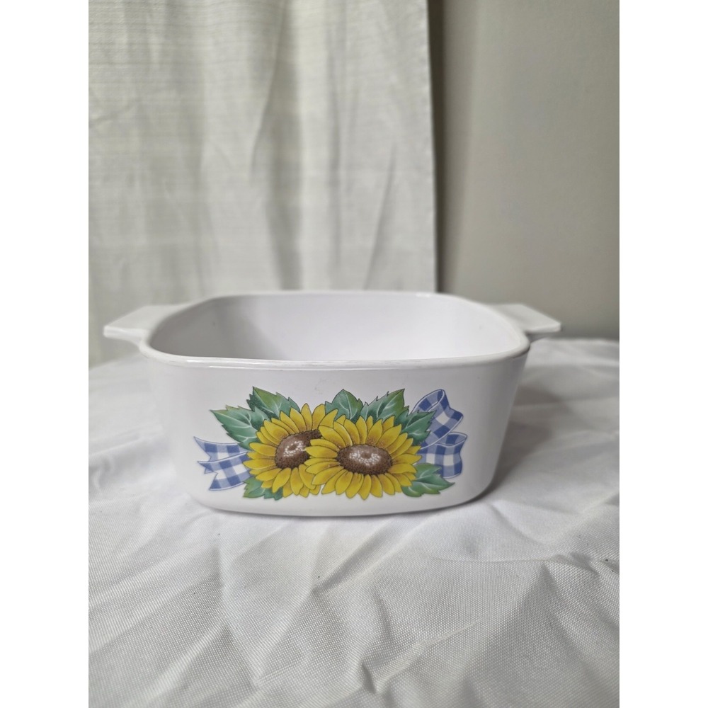Vintage Corning Ware Sunsations Sunflower A-1-B Casserole Dish 1L No Lid‎